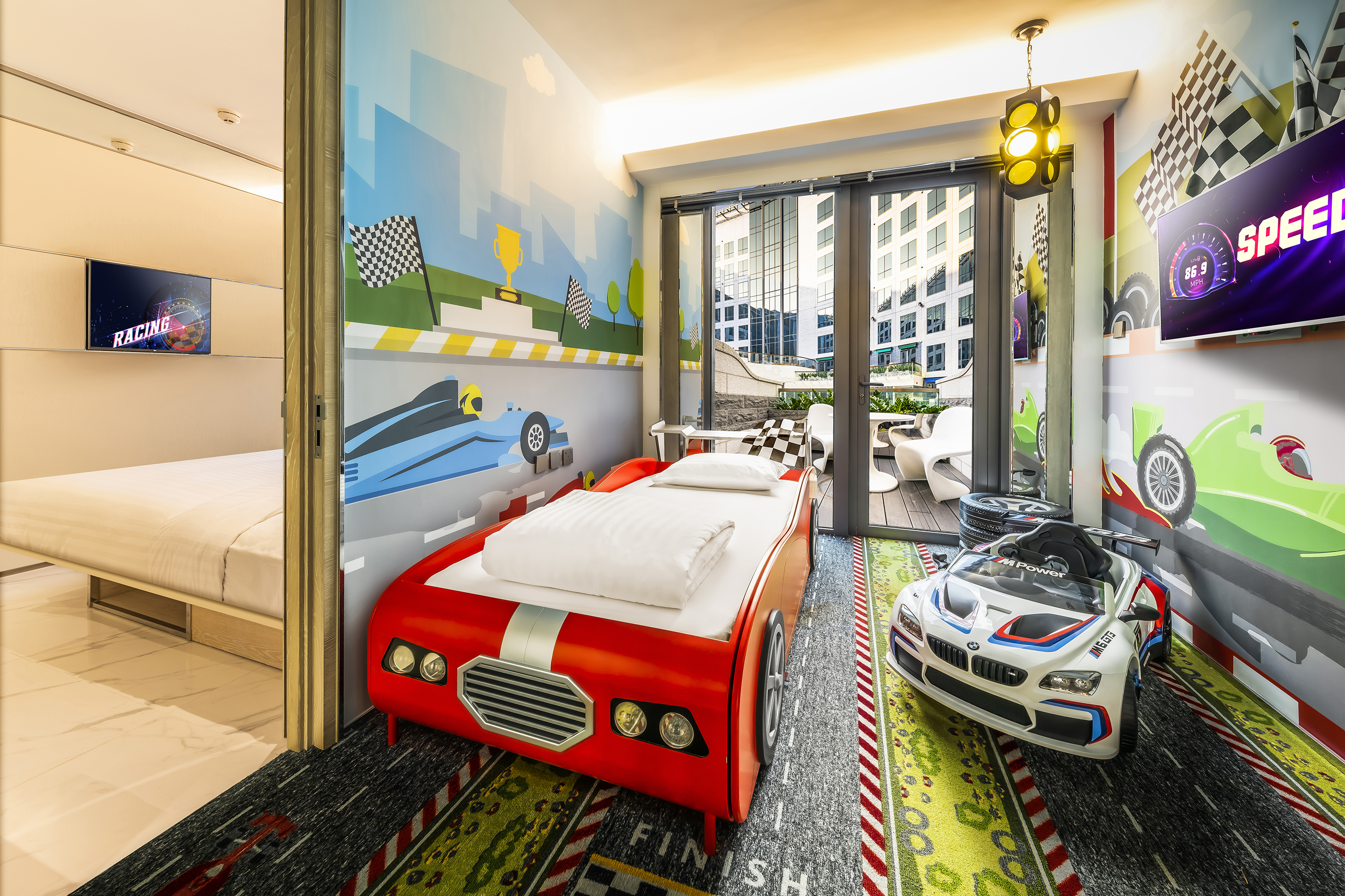 Theme family suite with patio